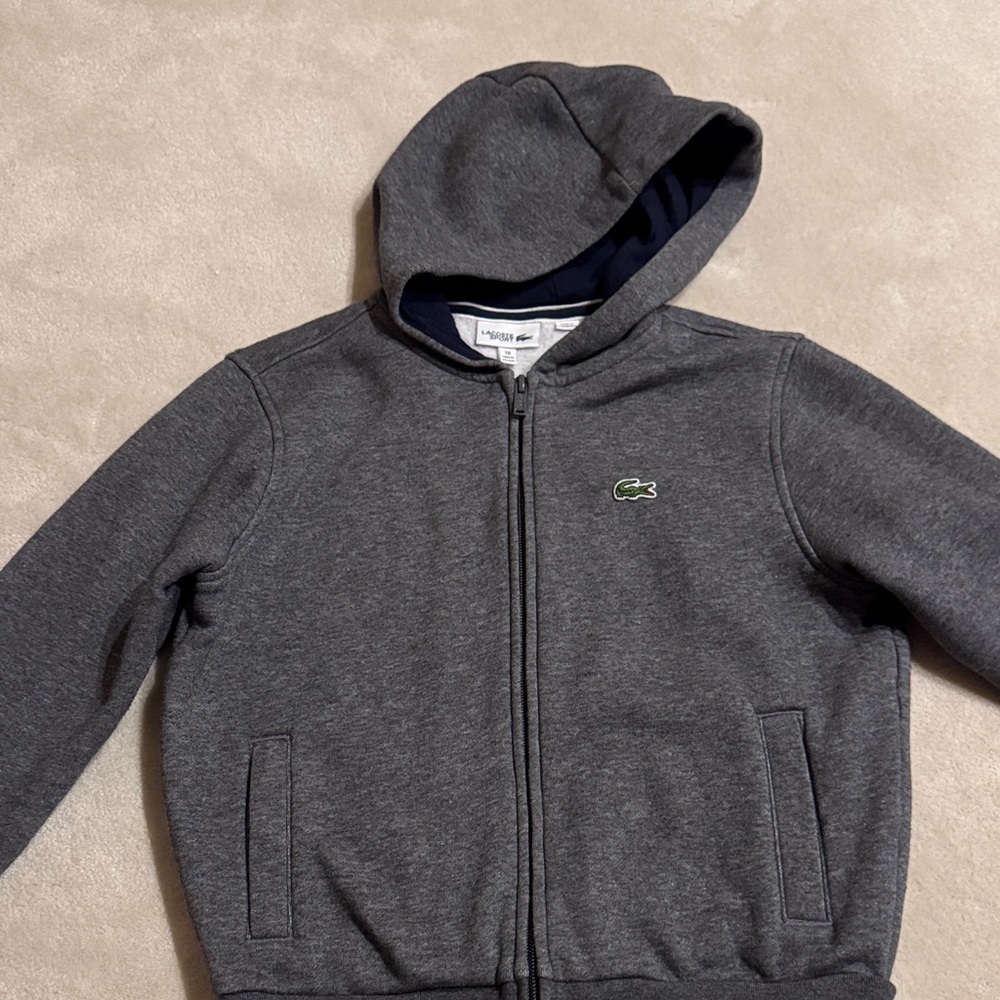 Lacoste Kids Charcoal Hoodie
